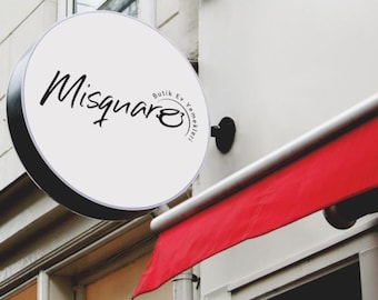 Double Sided Round LED Light Box Storefront Sign, Custom Business Blade Sign (Outdoor)