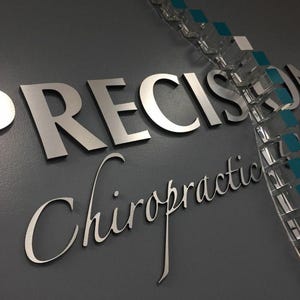 Lobby Sign, Office Decor, Office Sign for Wall, Office Wall Decor, Brushed Metal Logo, Custom Laser Cut Logo Sign, Indoor sign, Logo Gift