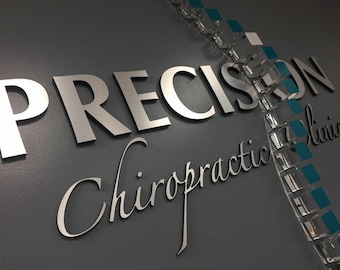 Decorazione personalizzata in metallo spazzolato tagliato al laser, insegna per hall, decorazione per ufficio, insegna da parete per ufficio, decorazione da parete per ufficio, logo in metallo spazzolato