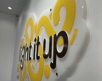 Op maat gemaakt 3D acryl bedrijfslogo bord, lasergesneden decoratie voor kantoorreceptie