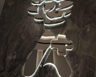 Insegna con logo retroilluminato personalizzato: lettere in metallo 3D, per interni/esterni