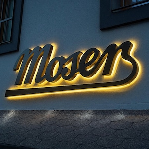 Placa de LED personalizada para negócios ao ar livre, placa de letras 3D de aço inoxidável com retroiluminação, logotipo da empresa iluminado, palavras de sinalização, logotipo externo