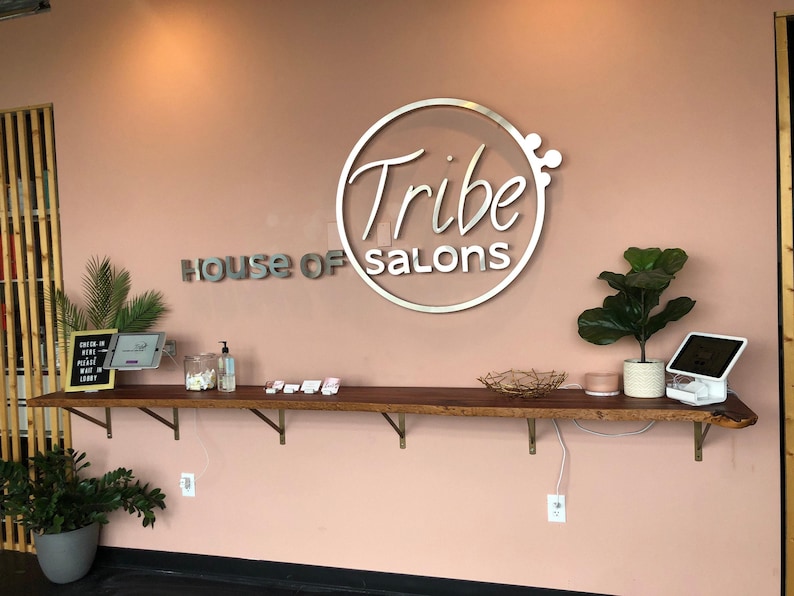 Stainless steel. Depth 1 inch.
It is mounted with double-sided tape. It is an indoor and outdoor sign. There is a screw mounting option. It has a long life. It is not affected by weather conditions.