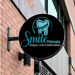 Double-sided logo sign, Shop Sign, Blade Sign, Shop Window Blade Sign, Wall Mounted Shop Sign, Custom Aluminium Double Sided Sign