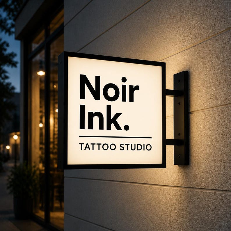 Luxury Square Sign, Illuminated Hanging Business Sign, Double Sided LED ...