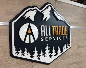 Insegna aziendale in acrilico 3D tagliata al laser, decorazione personalizzata per ufficio, insegna d'ingresso