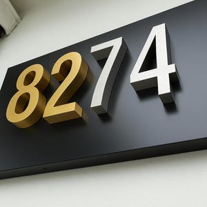 Modern Floating 3D House Numbers: Stainless Steel Address Sign