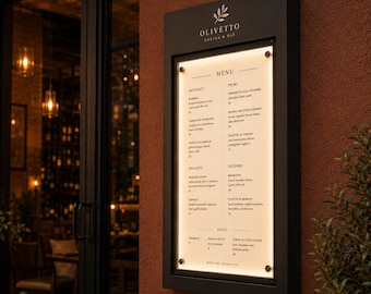 Op maat gemaakte menukaartdisplay voor buitenrestaurants, menubord A2/A3, magnetisch bord (optioneel met LED-verlichting)