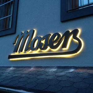 Letrero LED personalizado para negocios al aire libre, letrero con letras 3D de acero inoxidable retroiluminado, letrero iluminado con el logotipo de la empresa, letrero con palabras para escaparates, logotipo para exteriores