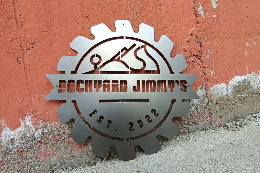 Custom Corten Steel Logo Sign, Laser Cut Metal Business Sign, Rustic ...