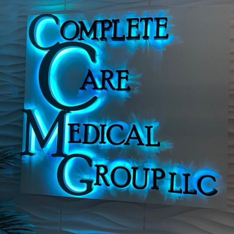 3D baclit sign, Outdoor sign, Backlit metal sign, Custom signage,,Business sign,Custom metal sign,Custom backlit sign,3D sign,reception sign