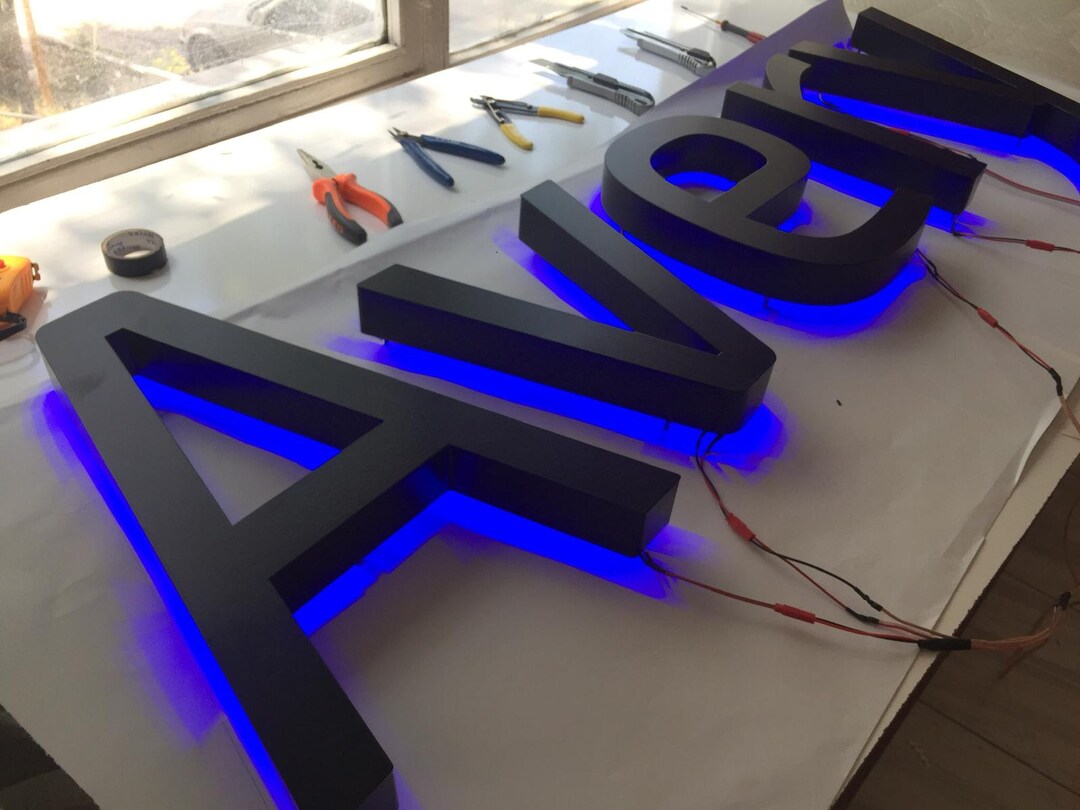 Custom Backlit Metal Channel Letters, Illuminated Signage - Etsy