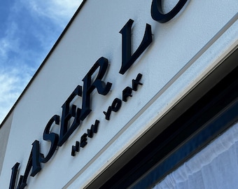 Custom Garage Sign, Brushed Metal Logo Signage, Stainless Steel Laser Cut Office Wall Decor