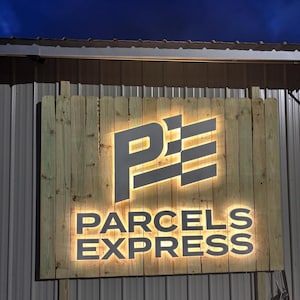 Letras de canal iluminadas Halo em aço inoxidável, placa de metal personalizada, letras com retroiluminação de logotipo personalizado, sinalização externa, sinalização interna, placa 3D.