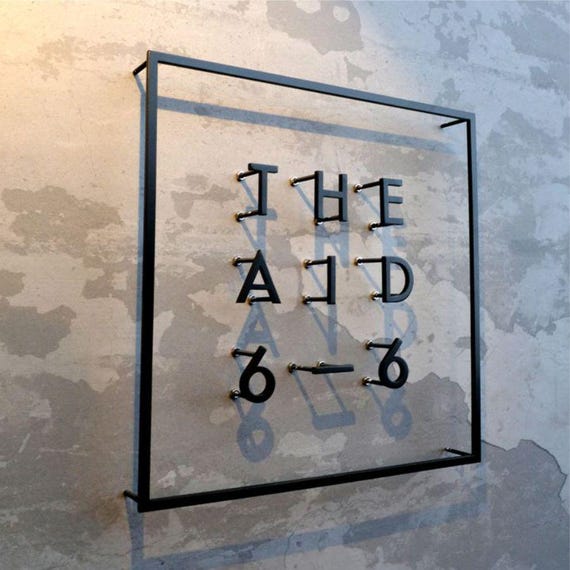 Custom Metal Logo Sign, Laser Cut Stainless Steel Floating Wall Decor