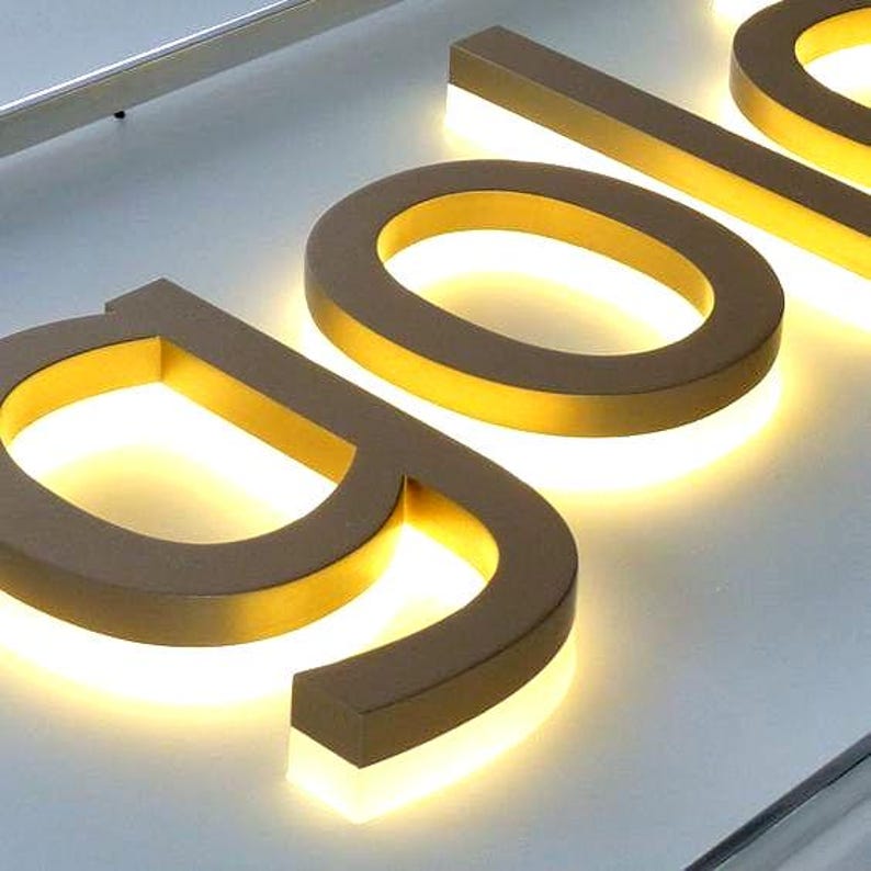 Signage for Wall Business , Custom Illuminated Sign Logo Backlit Letters Led Metal Wall Art House Numbers Address 3d Company Office Signs