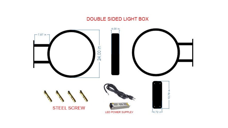 Round LED Light Box Sign: Double Sided Projecting Storefront Sign - Etsy