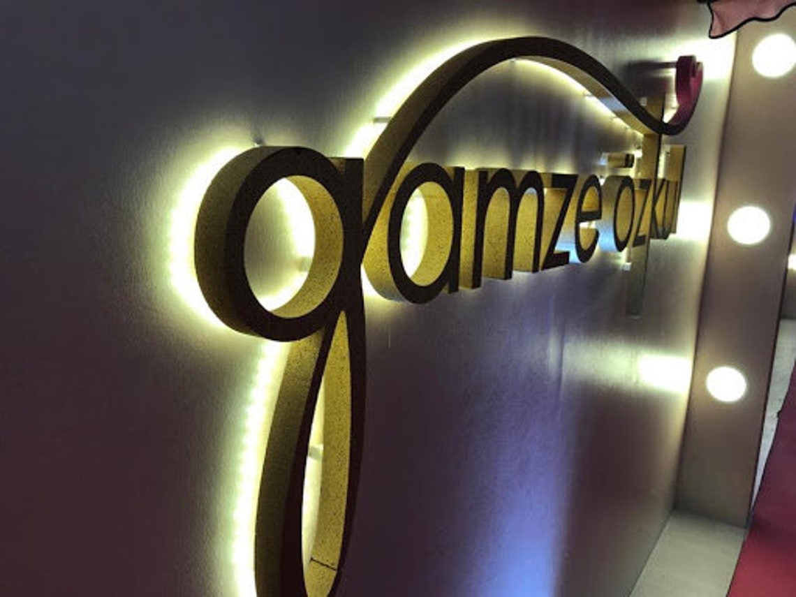 Backlit Letters Led Custom Illuminated Sign Logo Metal Wall | Etsy Canada