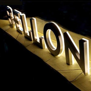 Logotipo personalizado con iluminación inversa, letrero de metal y acrílico con retroiluminación LED, logotipo de pared cepillado para empresas, letras personalizadas para el nombre de su empresa, letrero de regalo para oficina.