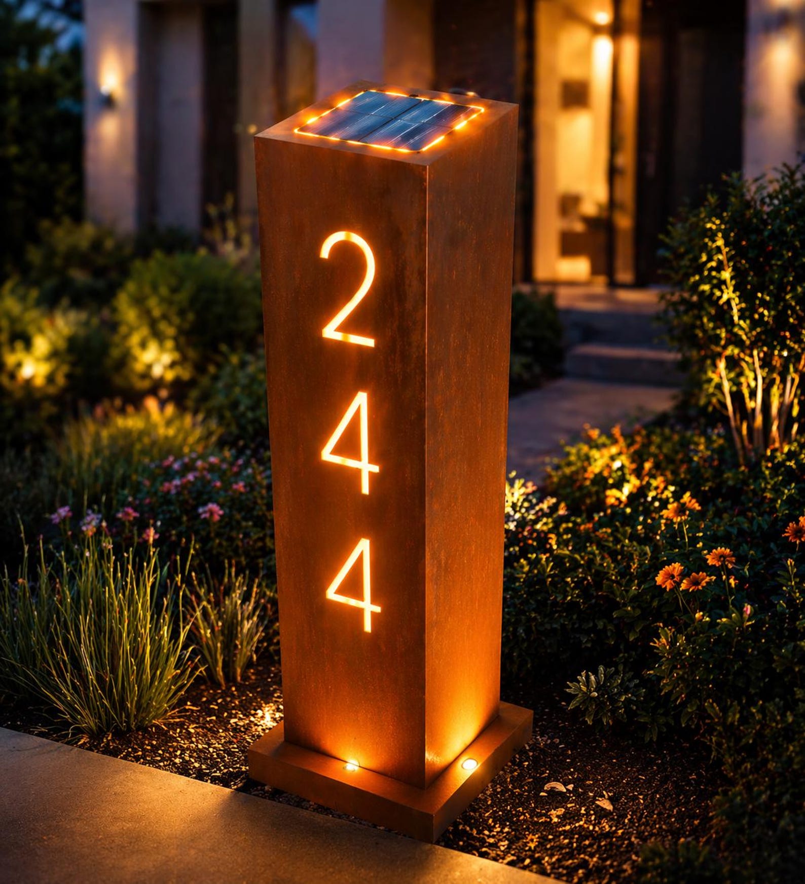 Yard Sign Posts Metal Metal Address Post, Yard Address Sign, Rusted Custom House Numbers ...