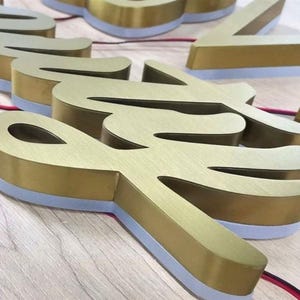 Letrero con logotipo retroiluminado personalizado, letrero tipo halo, letras corpóreas iluminadas, letrero de pared con logotipo comercial, letrero personalizado para escaparate de tienda