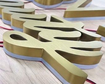 Custom Backlit Logo Sign, Halo Sign, Illuminated Channel Letters, Business Logo Wall Sign, Custom Store Window Sign