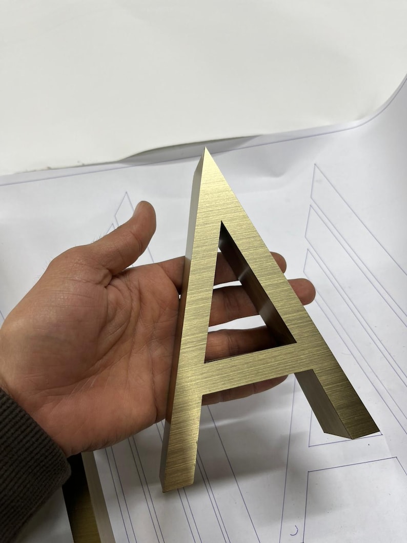 Metallschilder Maßgeschneiderte Edelstahl Laser Cut Schild Logo Empfangsschild Büro Wandlogo Geschenk Bild 9