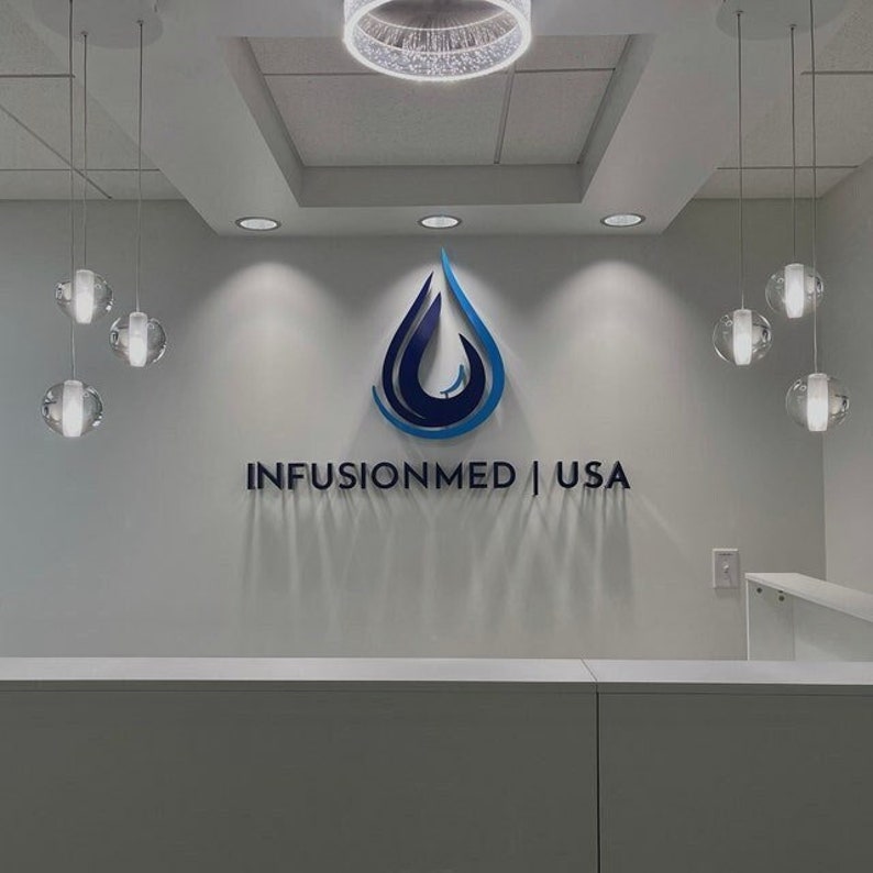 Company Custom Sign, Office Sign For Wall, Spa Signs, Custom 3d Logo, Business Name, Sign Logo Medical 3D metal logo, Office Sign image 1