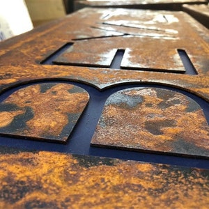 Corten (Rusted) Steel Custom Made Laser Cut House Signs, Made to Order,  Custom Metal Sign | Business Logo Sign | Rustic Lazercut Metal Sign