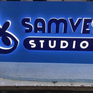 Background Panel Sign, Lit Sign Metal, Custom Front Store Signage ...