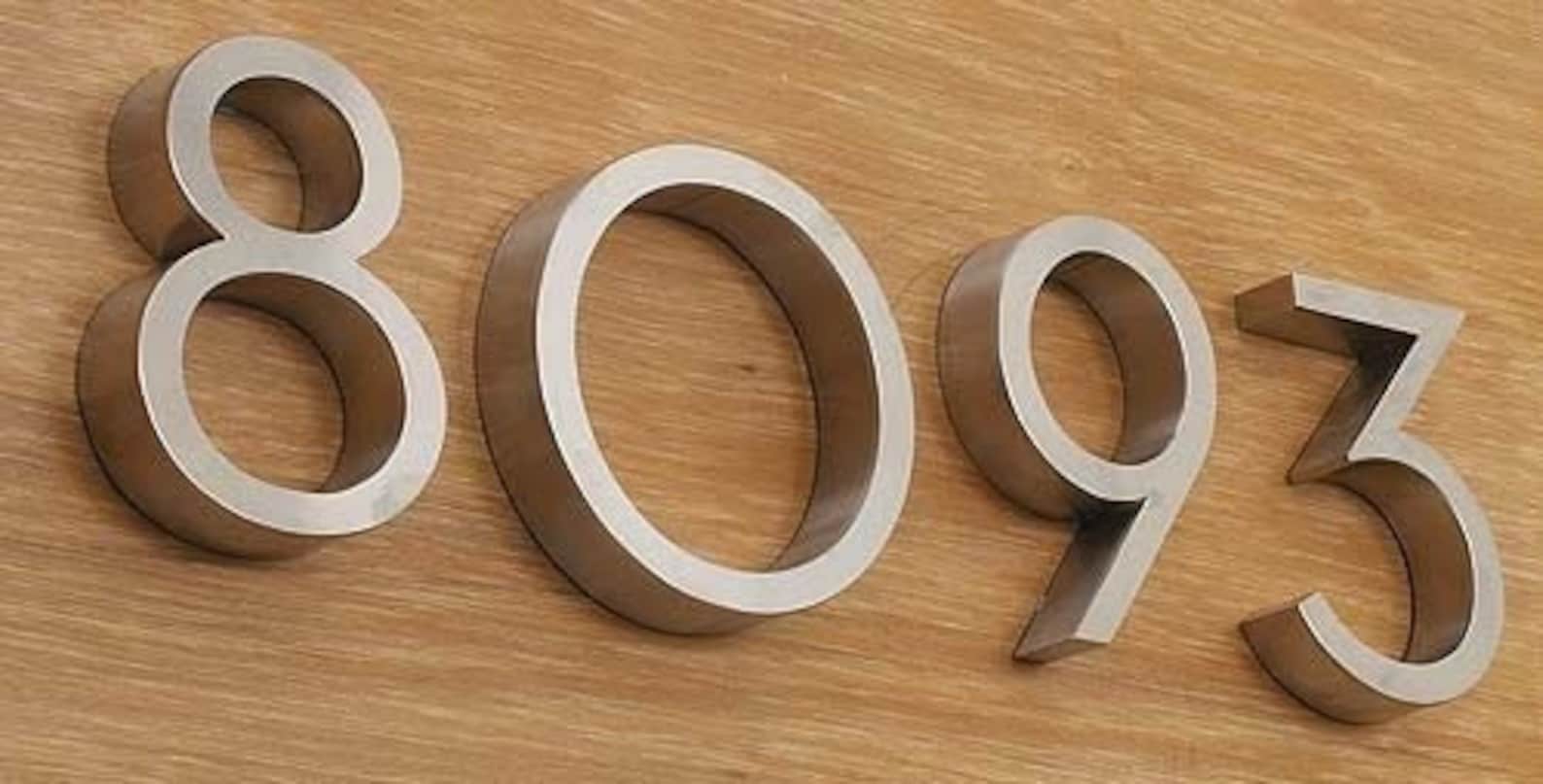 House Numbers Floating Silver House Numbers House Numbers Etsy