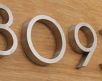 BetLight Modern Stainless Steel House Numbers - 5 Inch High, Self-Adhesive, Weatherproof, Silver Finish