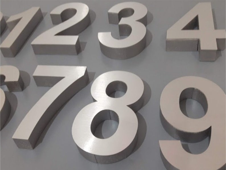 House Numbers Floating Silver House Numbers House Numbers Etsy