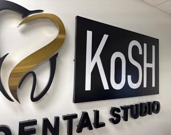 Custom 3D Metal Logo Sign – Business Name, Wall Decor