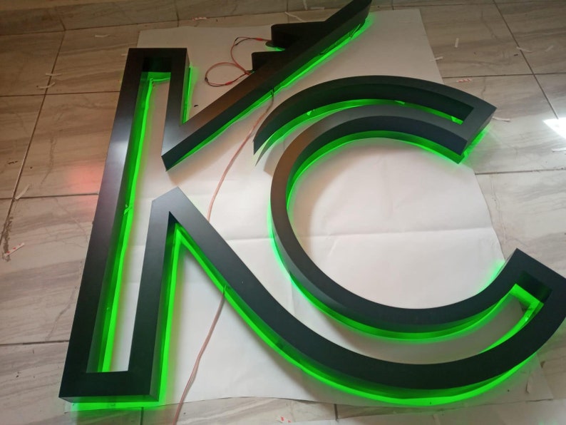 Custom Metal Backlit Sign Personalized Signage Office Logo Etsy