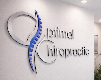 Insegna con logo personalizzato, decorazione da parete per ufficio 3D, insegna aziendale, insegna personalizzata, insegna 3D, insegna in metallo, insegna per ufficio, insegna tagliata al laser, insegna per reception, insegna