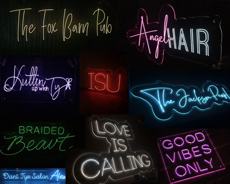 Last name light up sign wedding electroluminescent wire etsy