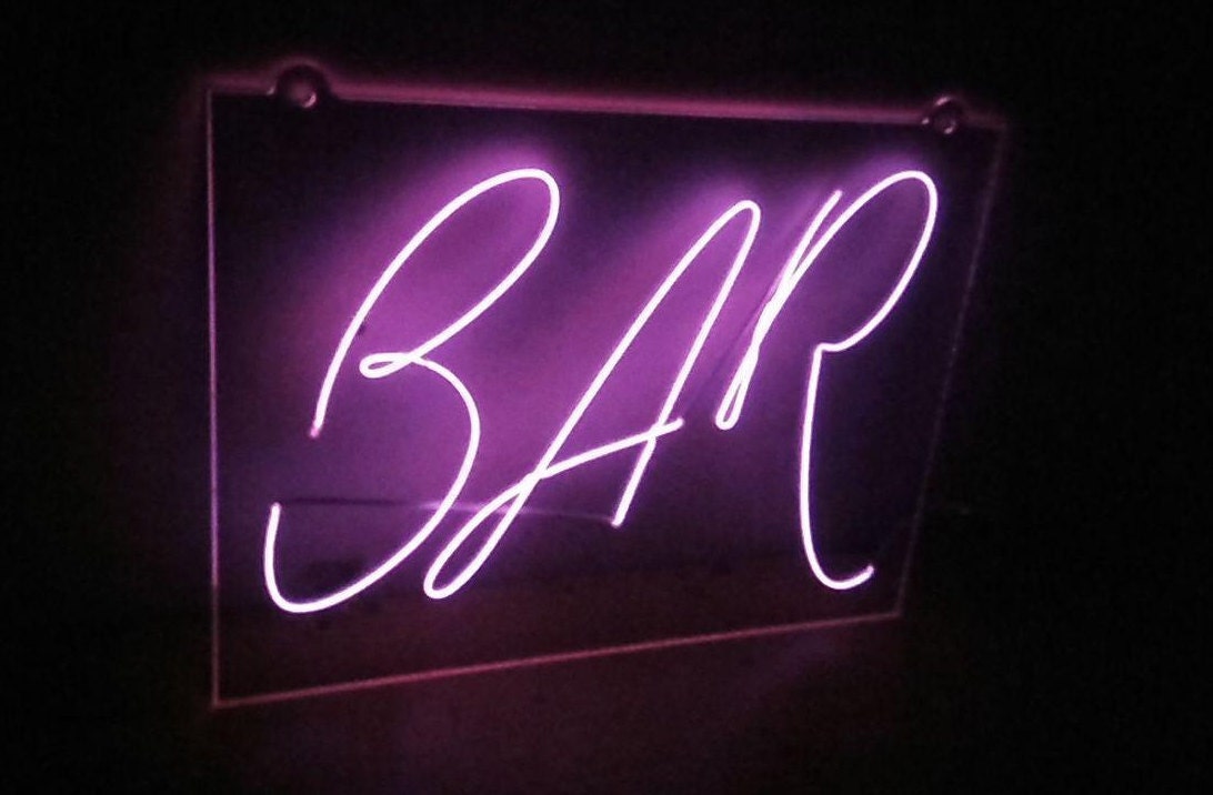 Personalized Light up Bar Sign Electroluminescent Wire Etsy
