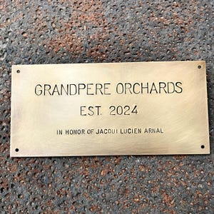Brass Memorial Plaque: 19 x 9 centimeters, Aged Finish, 4 holes
