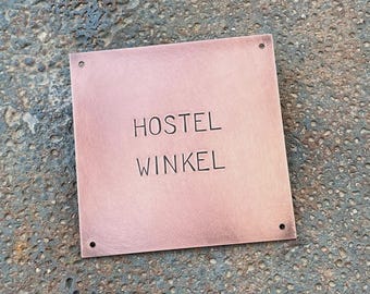 Aged Copper House Plaque Address Sign 15x15cm