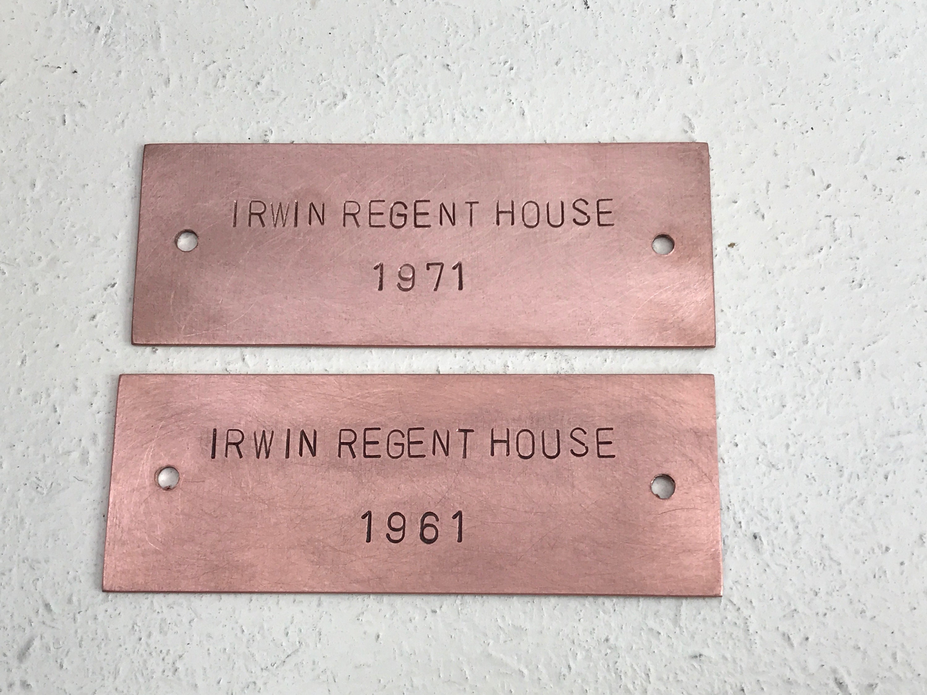 Plaque Signalétique en Cuivre Simple ou Paire, Étiquette de Boîte Aux Lettres Personnalisée, Plaque 