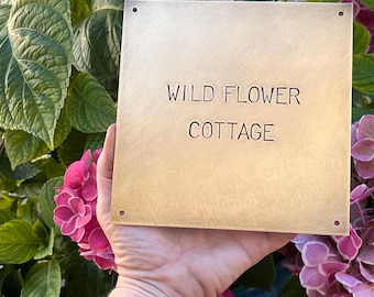 Personalized Brass House Plaque Address Sign 15x15cm