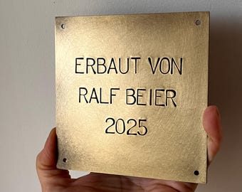 Vintage Style Brass Sign, 11x11cm