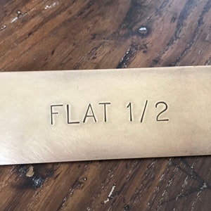 Vintage Look Brass Sign for Door, Hand Stamped Nameplate in large 8mm Arial Font, 2 holes and screws included, 11.5x4CM