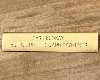 Handmade Brass Desk Nameplate: Vintage Style Counter Sign
