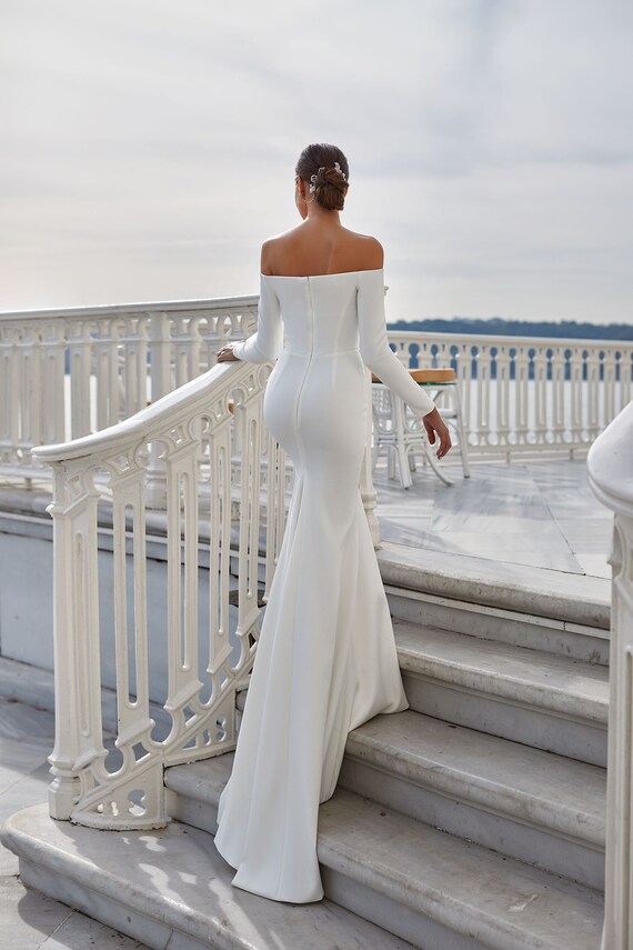 Modern mermaid cheap wedding dress