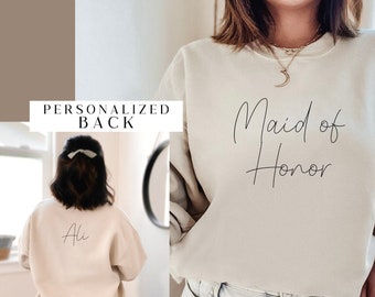 Personalized Bridesmaid Crewneck – Maid of Honor Bridal Gift