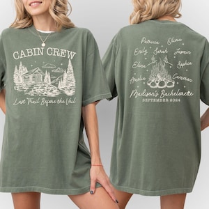 Custom Camp Theme Bachelorette Party Shirt, Camping Bachelorette Gift Tshirt, Cabin Crew Bachelorette, Custom Camping Shirt for Bridal Party