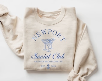 Custom Bachelorette Party Sweatshirt, Social Club Bridal Gift