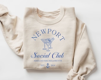 Sweat-shirt et chemises EVJF personnalisés, chemises d'enterrement de vie de jeune fille personnalisées, EVJF dans un club social, cadeau de mariage